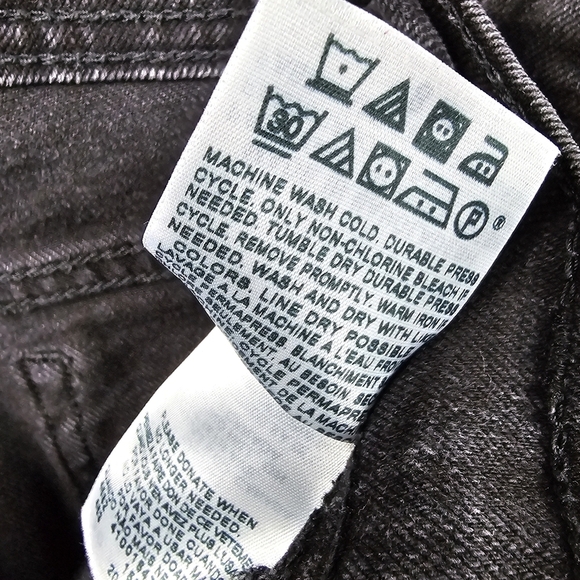 LEVI'S 505 Straight Leg Raw Hem Jean Pants Black Denim Womens Size 8 - Picture 13 of 15